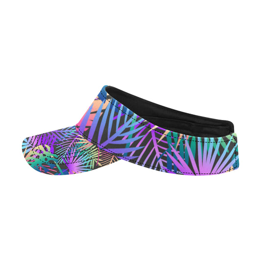 Neon Flower Tropical Palm Leaves Unisex Sun Visor