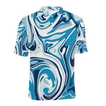 Liquid Pattern Print Design 05 Men Polo Shirt