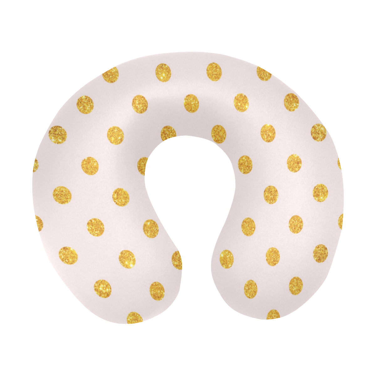 Polka Dot Gold Pink Pattern Print Design 01 U-Shaped Travel Neck Pillow