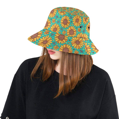Sunflower Pattern Print Design SF013 Unisex Bucket Hat