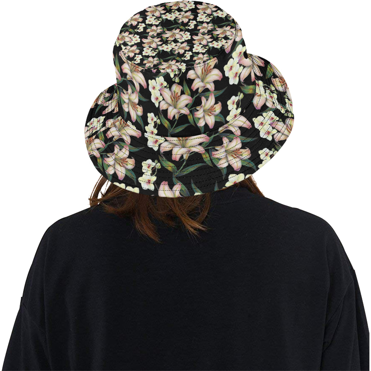 Lily Pattern Print Design LY03 Unisex Bucket Hat