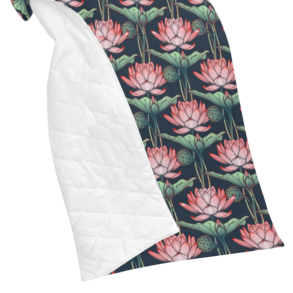 Water Lily Pattern Print Design WL03 Premium Quilt