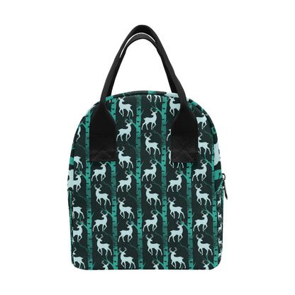 Deer Jungle Print Pattern Insulated Lunch Bag