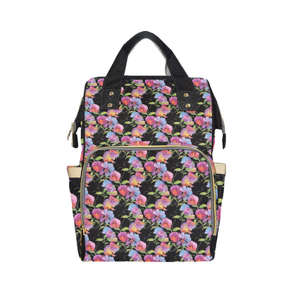 Peony Pattern Print Design PE012 Diaper Bag Backpack