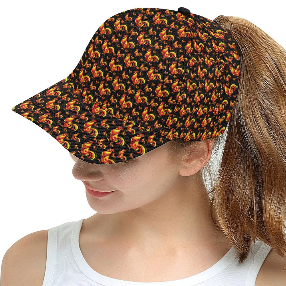 Rooster Print Themed Snapback Cap