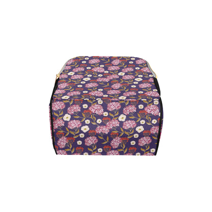 Hydrangea Pattern Print Design HD010 Diaper Bag Backpack