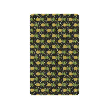 Pineapple Gold Dot Themed Print Rubber Doormat