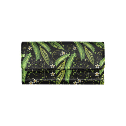 Peas Pattern Print Design A02 Women's Trifold Wallet
