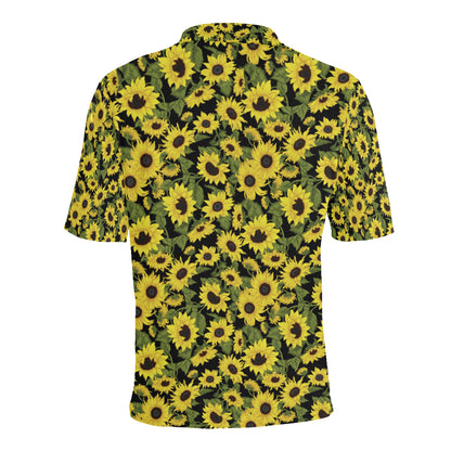 Sunflower Fresh Bright Color Print Men Polo Shirt