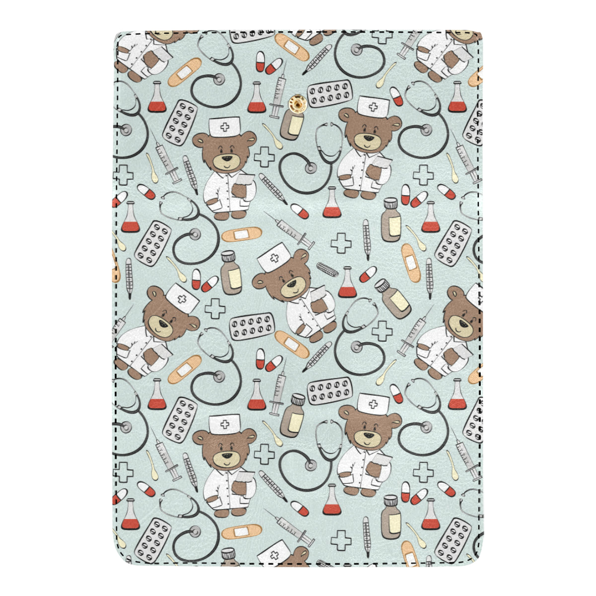 Nurse Bear Pattern Print Design A01 Women's Trifold Wallet