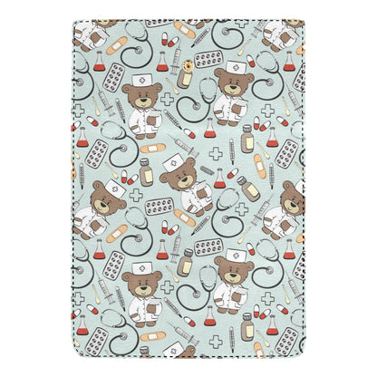 Nurse Bear Pattern Print Design A01 Women's Trifold Wallet