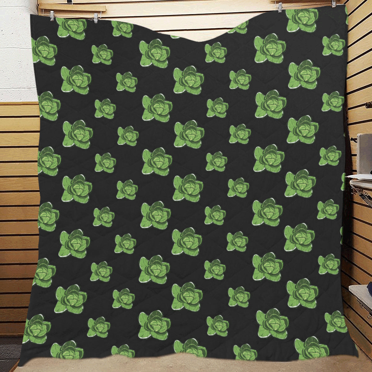 Cabbage Pattern Print Design 03 Premium Quilt
