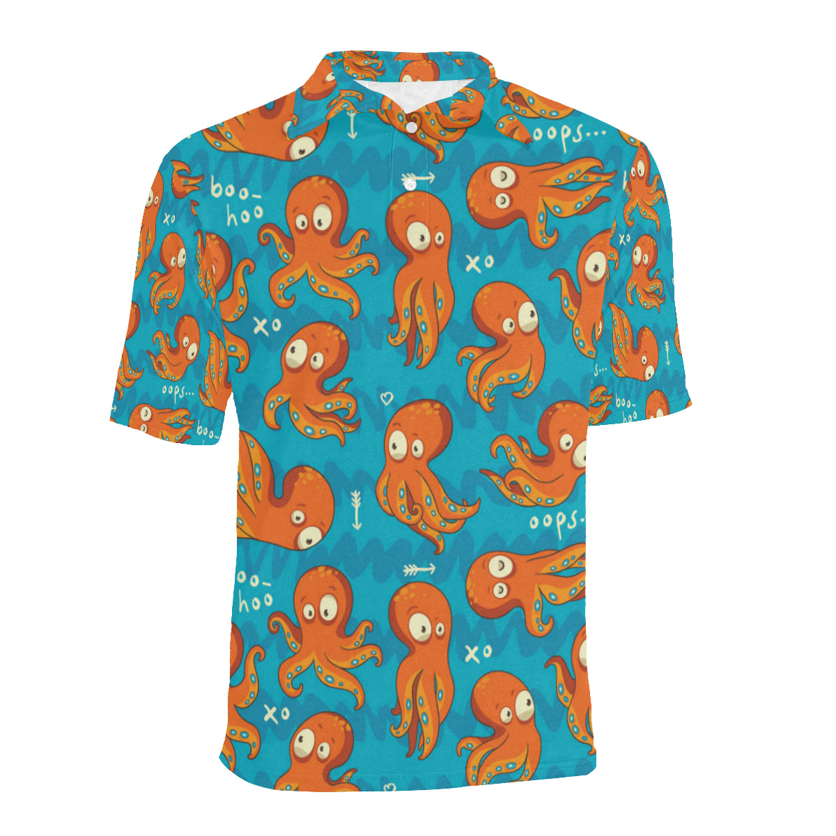 Octopus Pattern Print Design A02 Men Polo Shirt