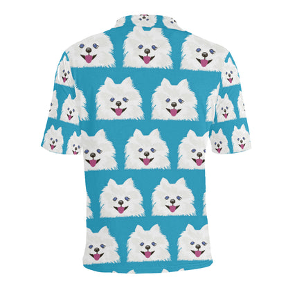 Pomeranians Pattern Print Design A05 Men Polo Shirt