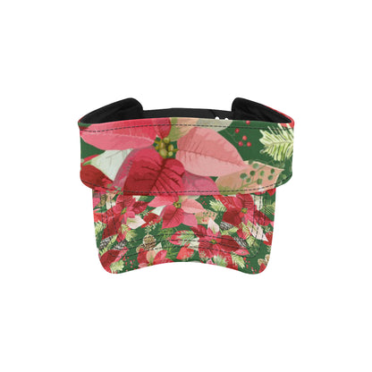 Poinsettia Pattern Print Design POT03 Unisex Sun Visor