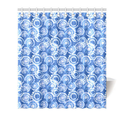 Tie Dye Blue Design Print Shower Curtain