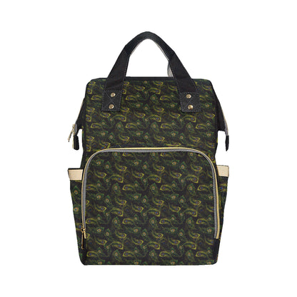Peacock Feather Pattern Design Print Diaper Bag Backpack