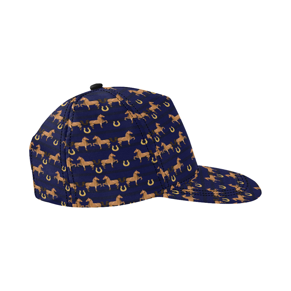 Horse Luxury Themed Pattern Print Snapback Cap