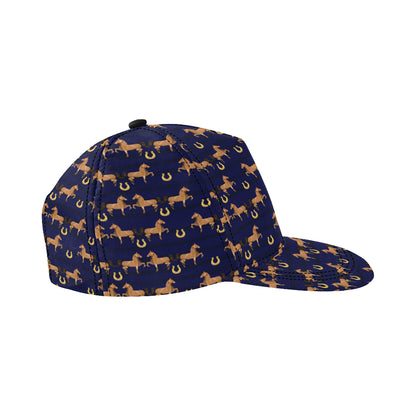 Horse Luxury Themed Pattern Print Snapback Cap