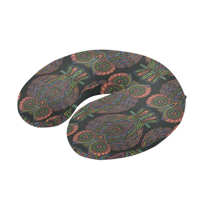 Owl Pattern Print Design A05 U-Shaped Travel Neck Pillow