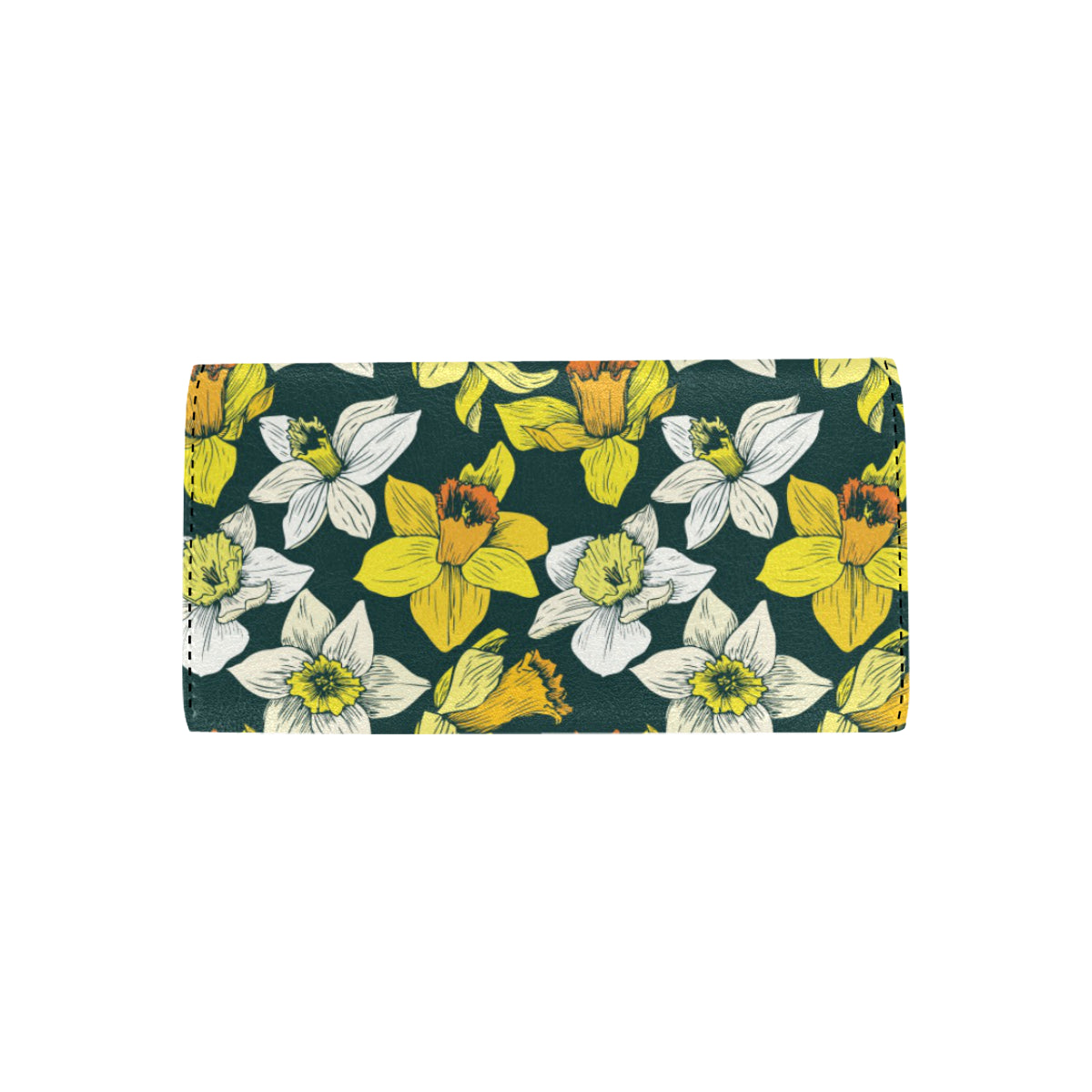 Daffodils Pattern Print Design DF02 Women's Trifold Wallet