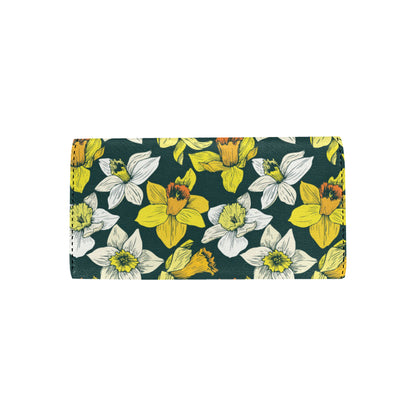 Daffodils Pattern Print Design DF02 Women's Trifold Wallet