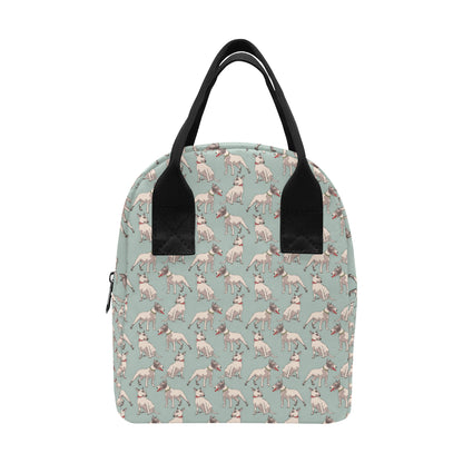 Bull Terrier Cute Print Pattern Insulated Lunch Bag