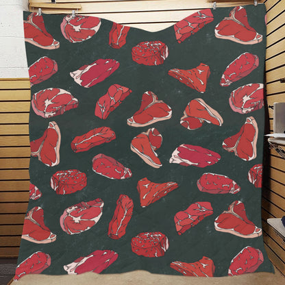 Meat Pattern Print Design 01 Premium Quilt