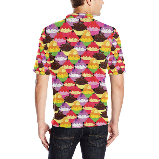 Cupcake Pattern Print Design CP02 Men Polo Shirt