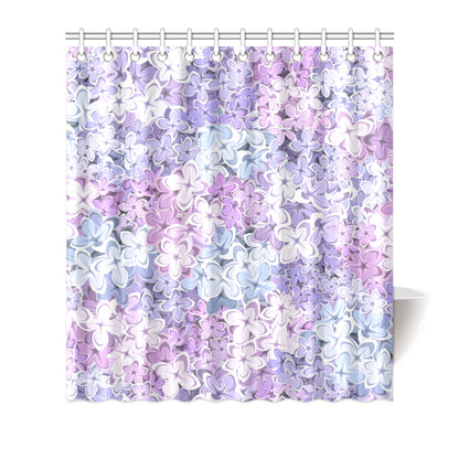 Lilac Pattern Print Design LI01 Shower Curtain