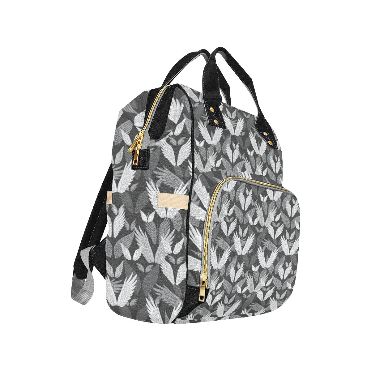 Angel Wings Pattern Design Themed Print Diaper Bag Backpack