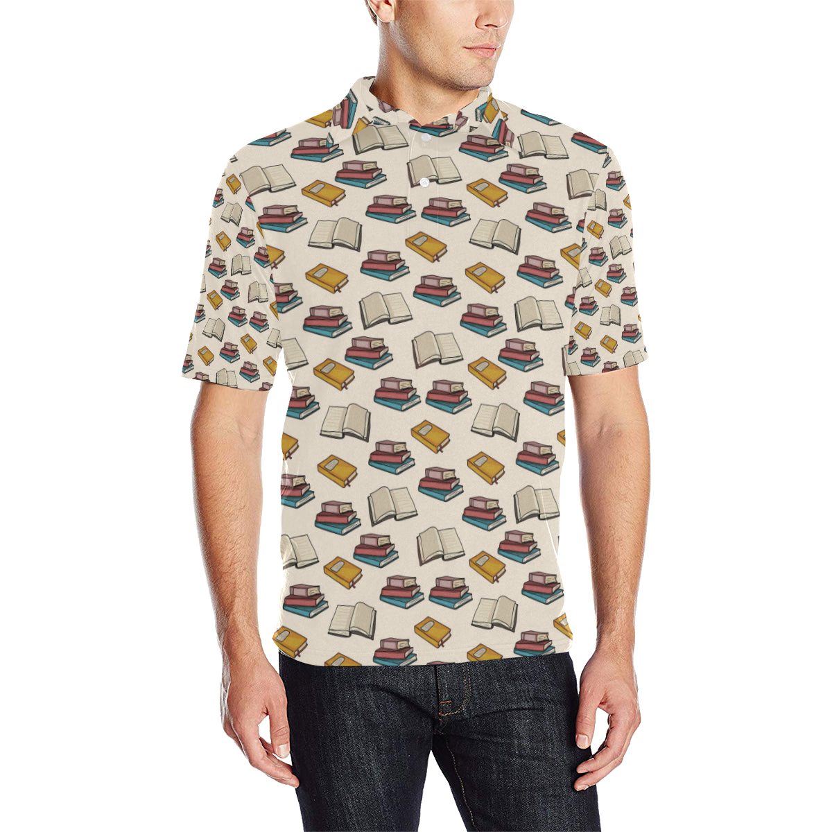 Book Pattern Print Design 04 Men Polo Shirt