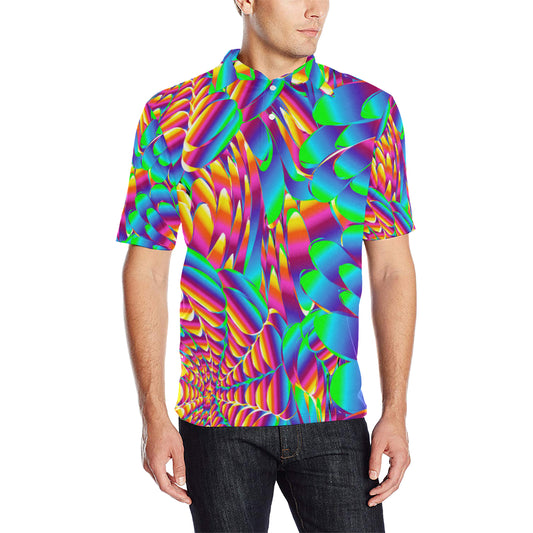 Psychedelic Trippy Pattern Men Polo Shirt