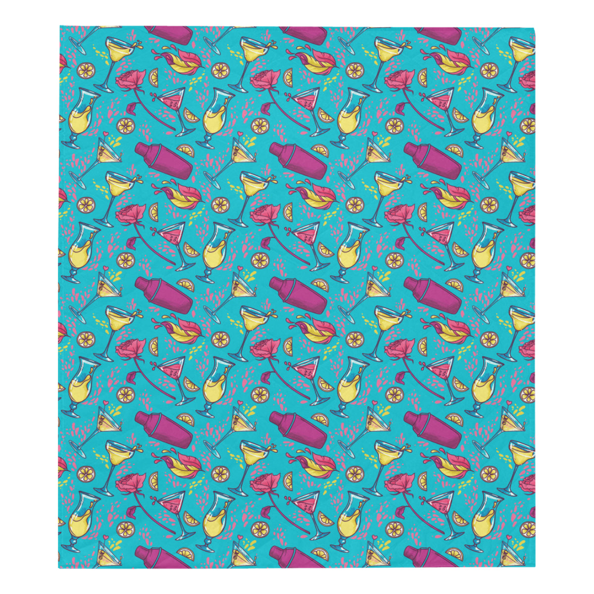 Cocktail Pattern Print Design 03 Premium Quilt
