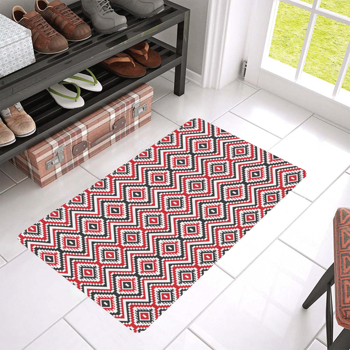 Native American Themed Tribal Print Rubber Doormat