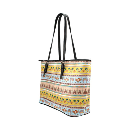 Native American Pattern Design Print Leather Tote Bag