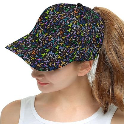 Breast Cancer Awareness Colorful Print Snapback Cap