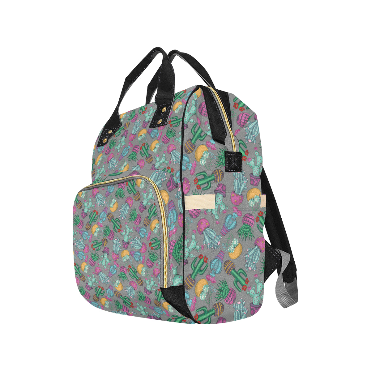 Cactus Colorful Print Pattern Diaper Bag Backpack