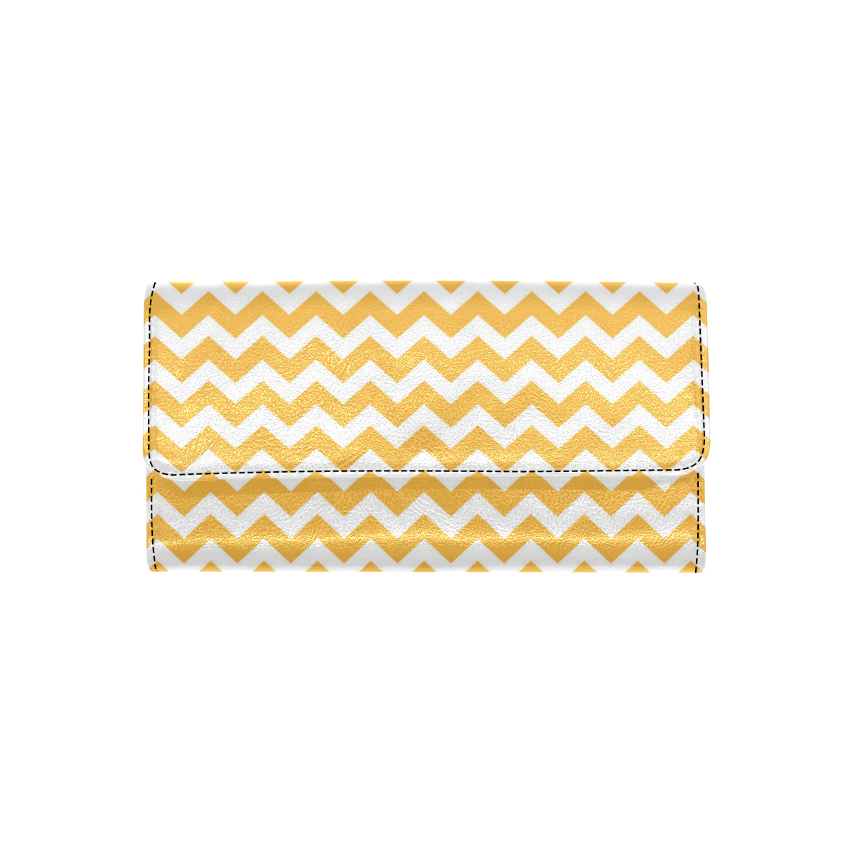 Chevron Orange Pattern Print Design 01 Women's Trifold Wallet