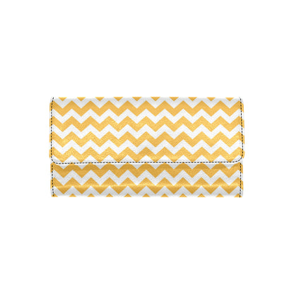Chevron Orange Pattern Print Design 01 Women's Trifold Wallet