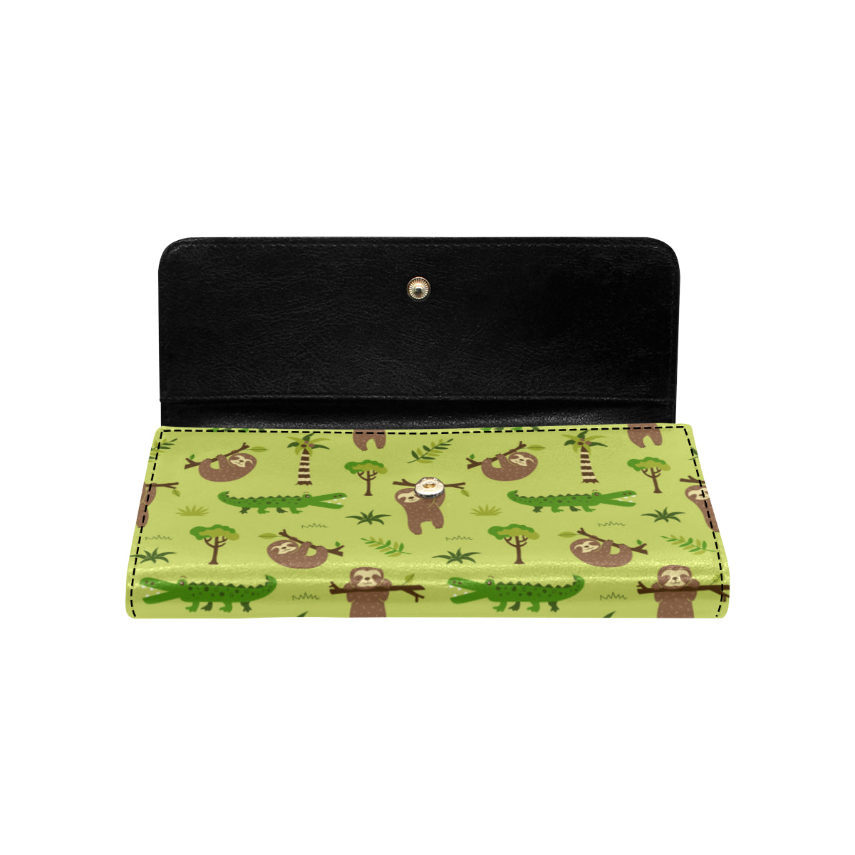 Alligator Pattern Print Design 04 Women's Trifold Wallet