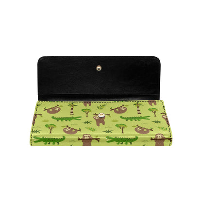 Alligator Pattern Print Design 04 Women's Trifold Wallet