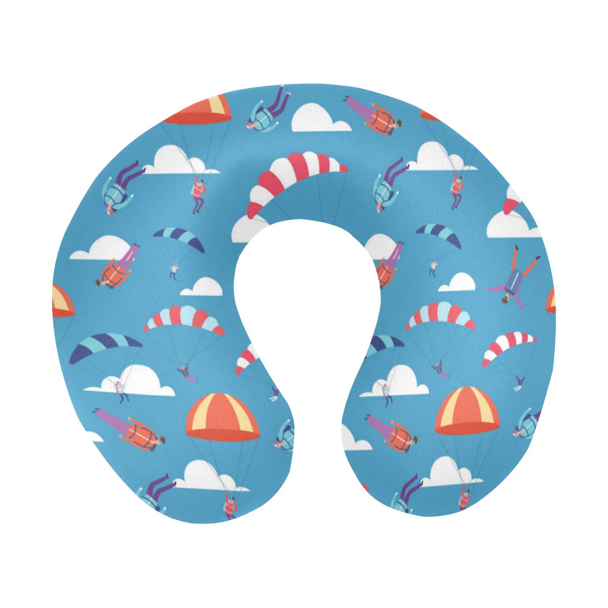 Skydiving Pattern Print Design 03 U-Shaped Travel Neck Pillow