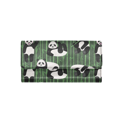 Panda Pattern Print Design A04 Women's Trifold Wallet