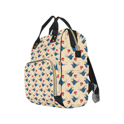 Swallow Bird Pattern Print Design 05 Diaper Bag Backpack