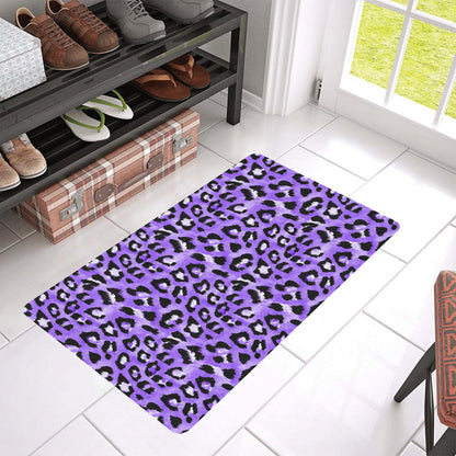Leopard Purple Skin Print Rubber Doormat
