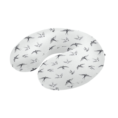 Swallow Bird Pattern Print Design 04 U-Shaped Travel Neck Pillow