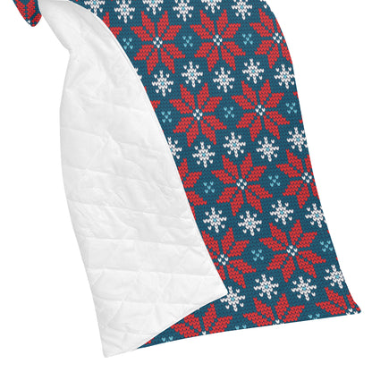 Poinsettia Pattern Print Design A02 Premium Quilt