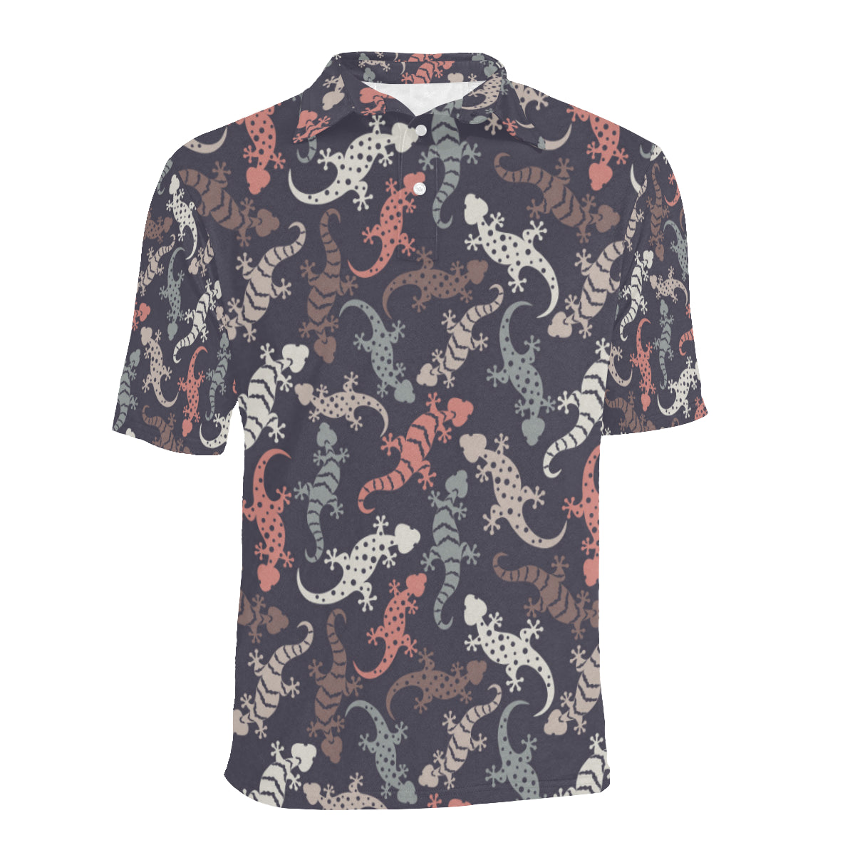 Gecko Pattern Print Design 02 Men Polo Shirt