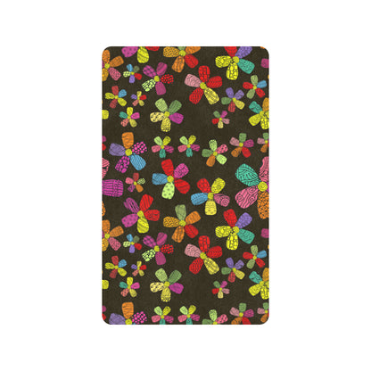 Flower Power Colorful Print Pattern Rubber Doormat